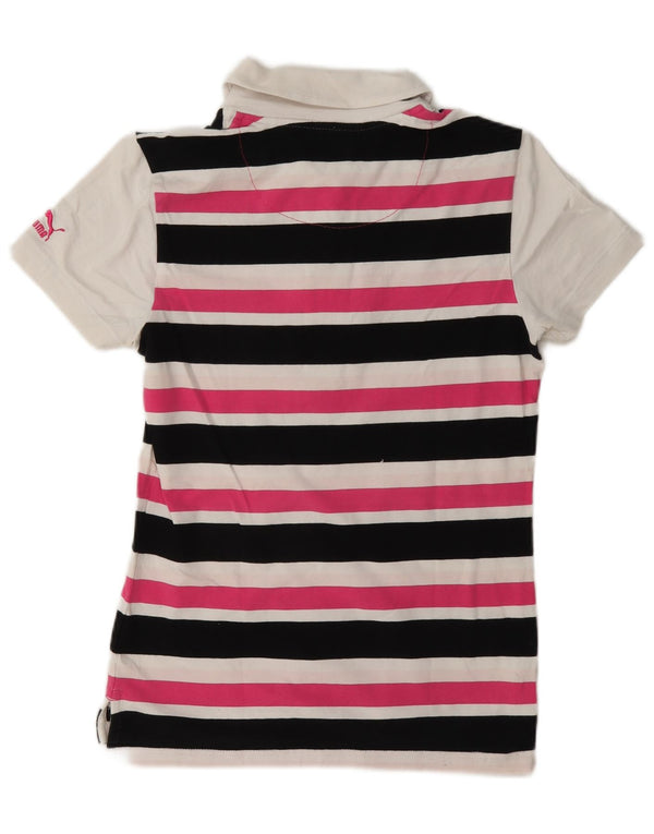 Tricou polo Puma pentru femei UK 10 mic cu dungi multicolore