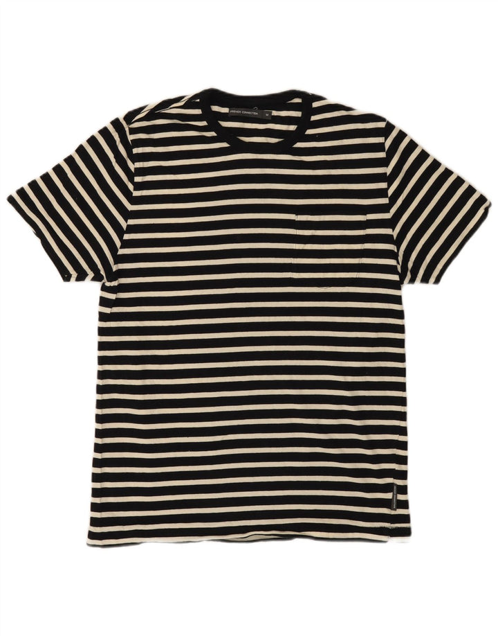 Tricou pentru bărbați French Connection Top Mediu Negru, Bumbac cu dungi