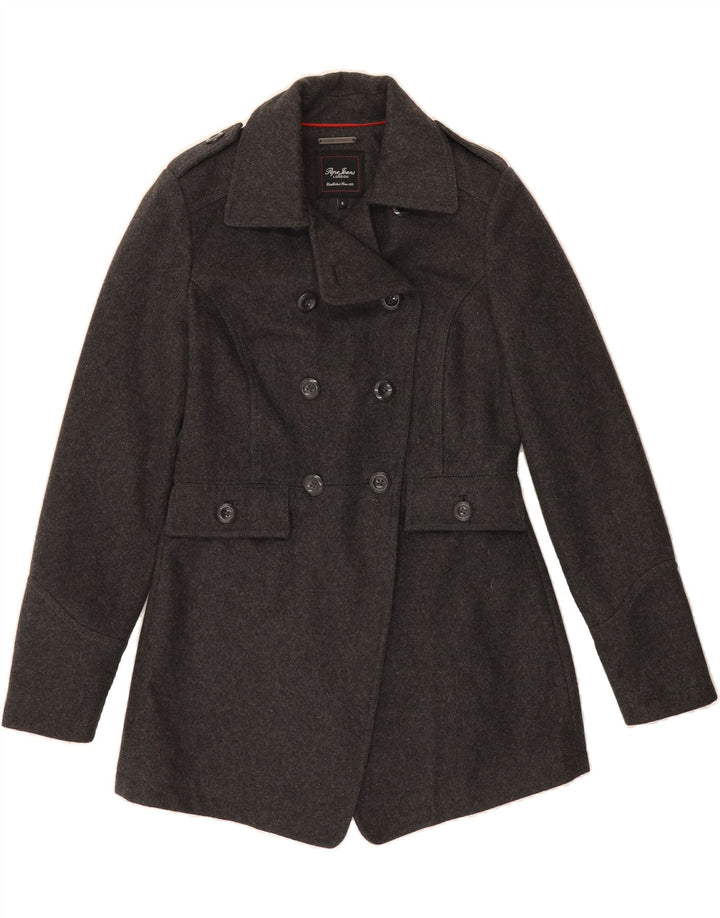 PEPE JEANS Womens Pea Coat UK 10 Small Grey Wool Vintage PEPE Jeans and Second-Hand PEPE Jeans from Messina Hembry 