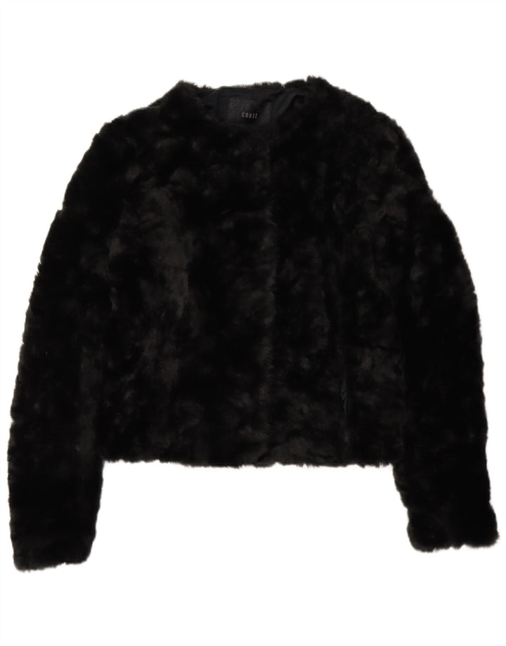 Jachetă bomber din blană artificială pentru femei Coast UK 8 Small Black