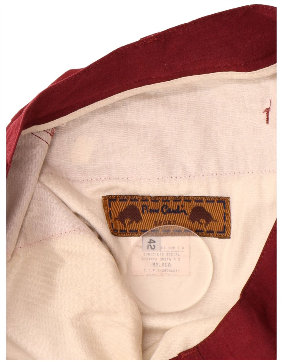 Pantaloni scurți chino pentru femei PIERRE CARDIN IT 42 Medium W30 Bumbac Burgundy