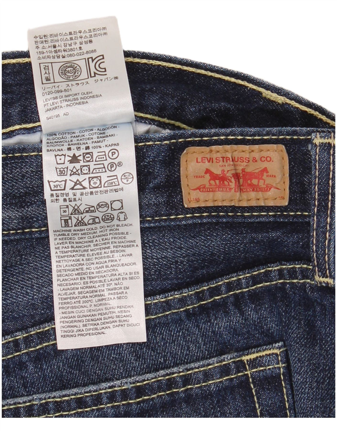 Pantaloni scurți din blugi pentru femei Levi's US 10 Large W34 Bumbac bleumarin