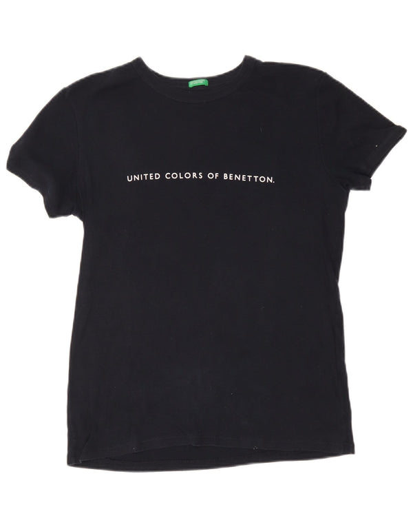 Tricou grafic Benetton pentru femei Top UK 14 Medium Bleumarin