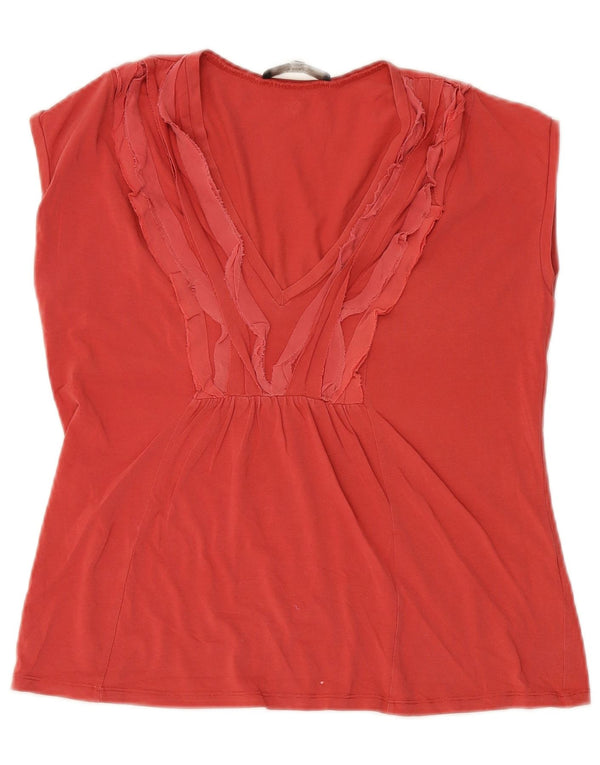 Crop Top fără mâneci pentru femei Max Mara, UK 14, bumbac roșu mare