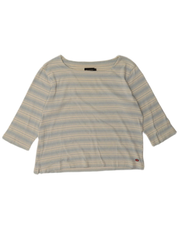 Top pentru femei Diadora cu mâneci 3/4 UK 16 mare, bumbac cu dungi albastre