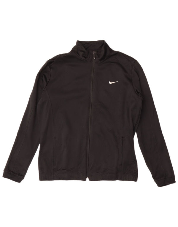 Jachetă de top pentru trening Nike Therma-Fit pentru femei UK 14 Poliester mediu negru