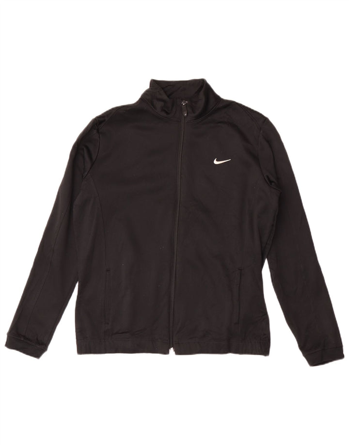 Jachetă de top pentru trening Nike Therma-Fit pentru femei UK 14 Poliester mediu negru