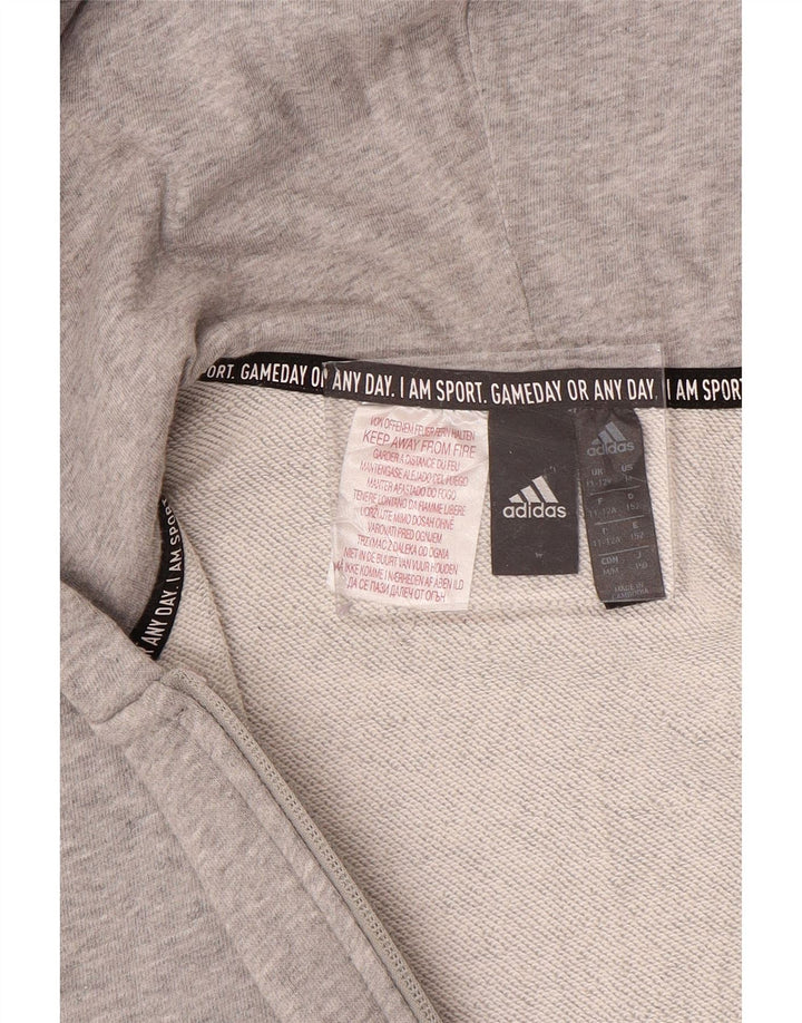 Pulover ADIDAS pentru băieți, cu fermoar, 11-12 ani, gri