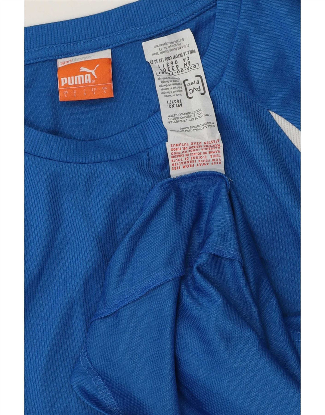 Top pentru bărbați Puma cu mânecă lungă, mare, poliester cu dungi albastre