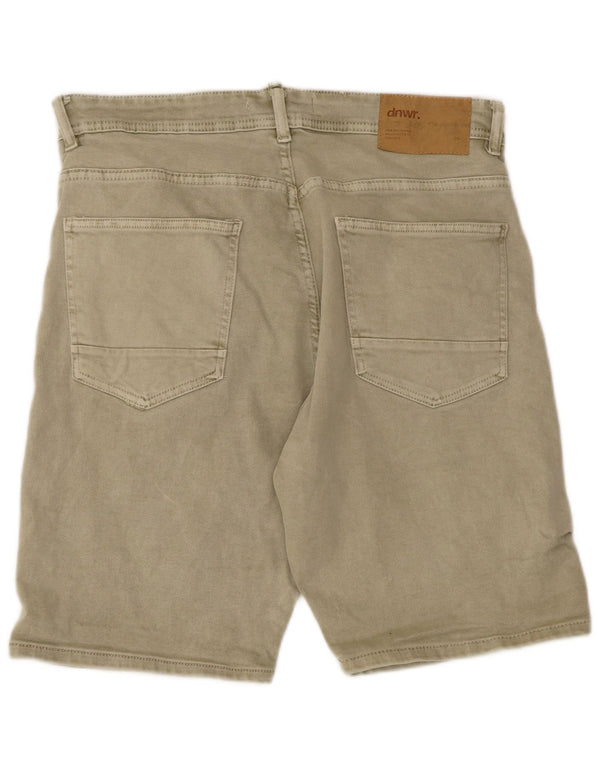 Pantaloni scurți din denim pentru bărbați Zara EU 46 XL W36 Kaki Bumbac