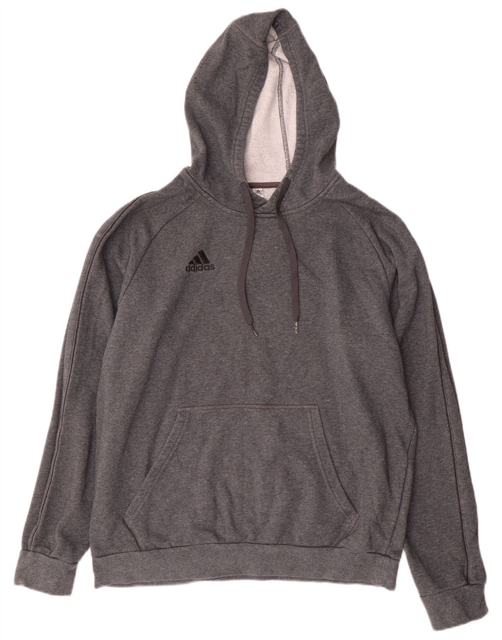 Pulover Adidas pentru bărbați, bumbac mare, gri