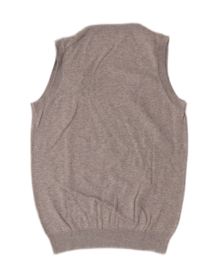 ZARA Womens Vest Tank Top UK 14 Large Grey Cotton Vintage Zara and Second-Hand Zara from Messina Hembry 