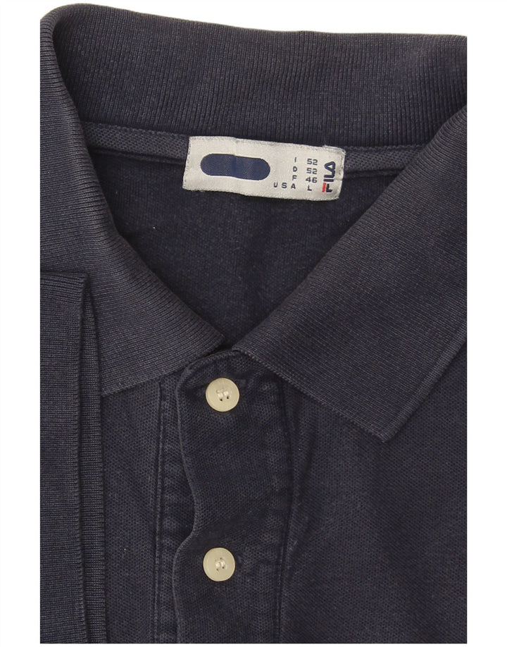 Tricou polo FILA pentru bărbați IT 52 mare din bumbac bleumarin