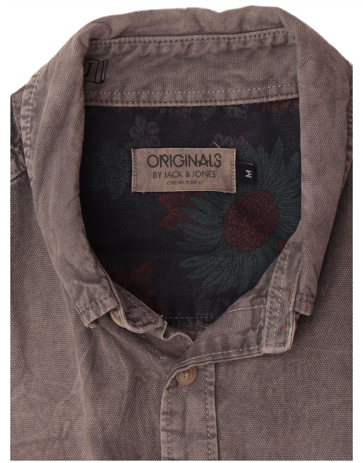 Cămașă Jack & Jones pentru bărbați, bumbac gri mediu