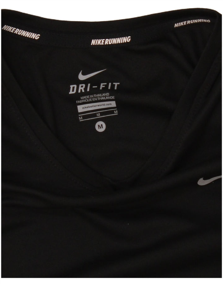 Nike Dri Fit Top cu mânecă lungă pentru femei UK 14 Medium Negru