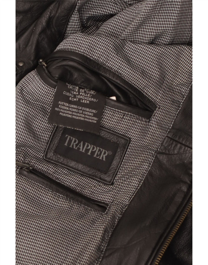 Jachetă de piele pentru bărbați Trapper IT 50, mare, neagră