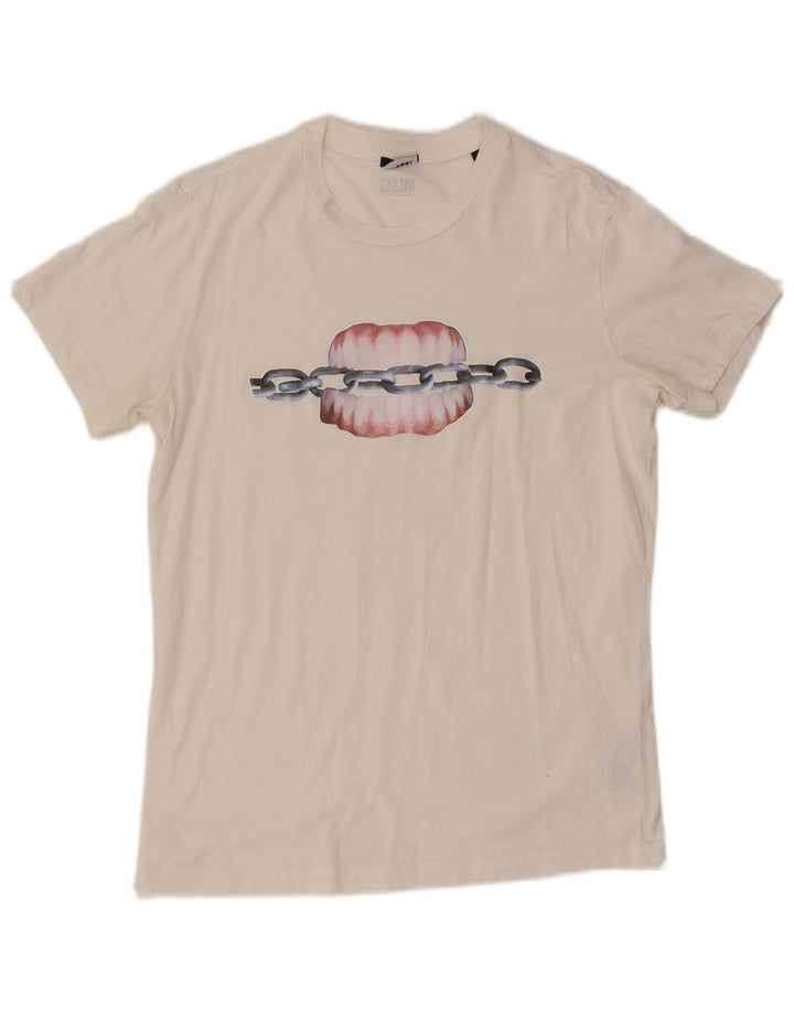 Tricou grafic pentru bărbați Diesel Top Medium Alb Bumbac