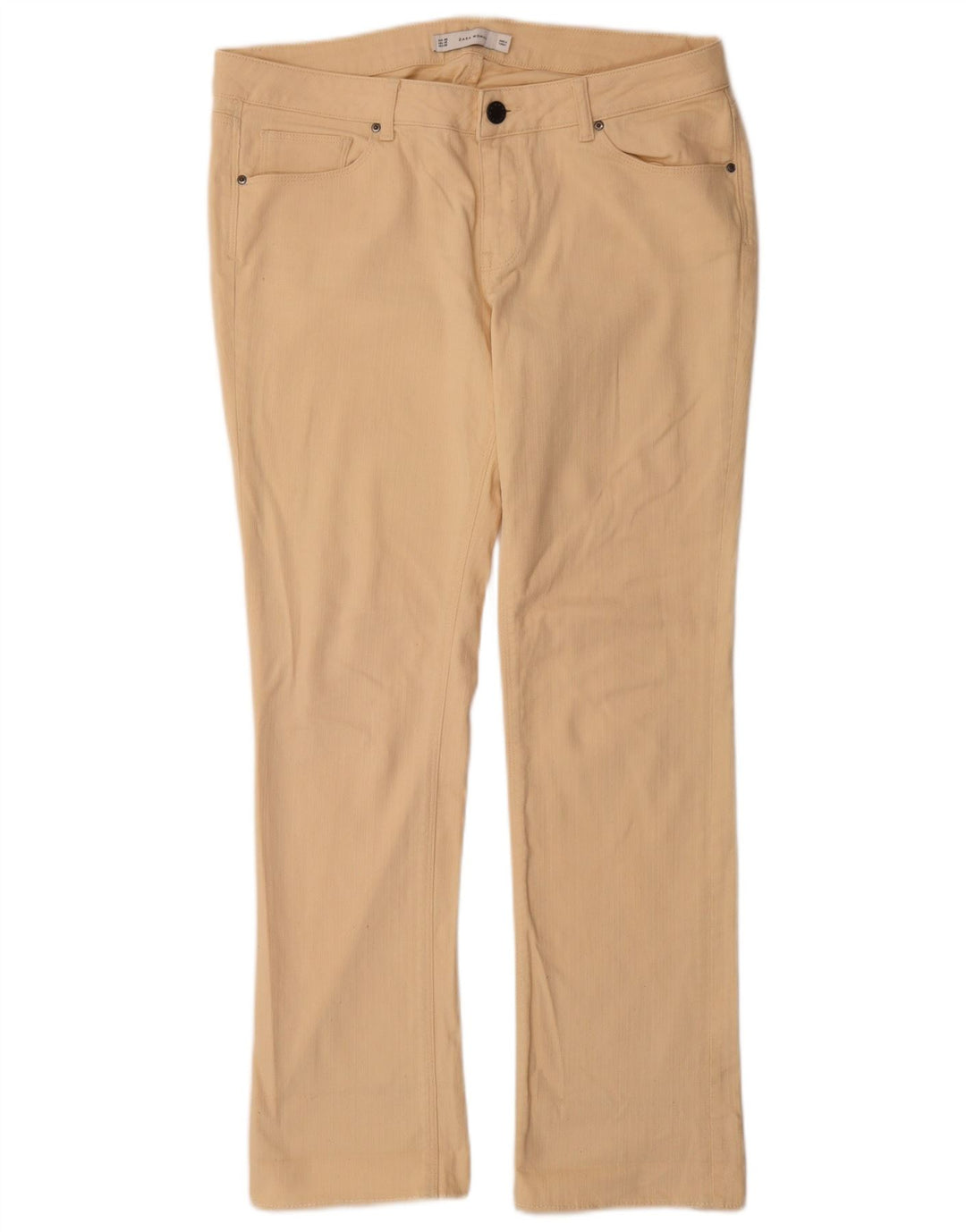 Blugi Zara Femei Bootcut EU 46 2XL W36 L31 Bej Bumbac
