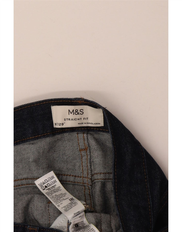 Blugi drepti pentru bărbați Marks & Spencer W36 L29 Bumbac bleumarin