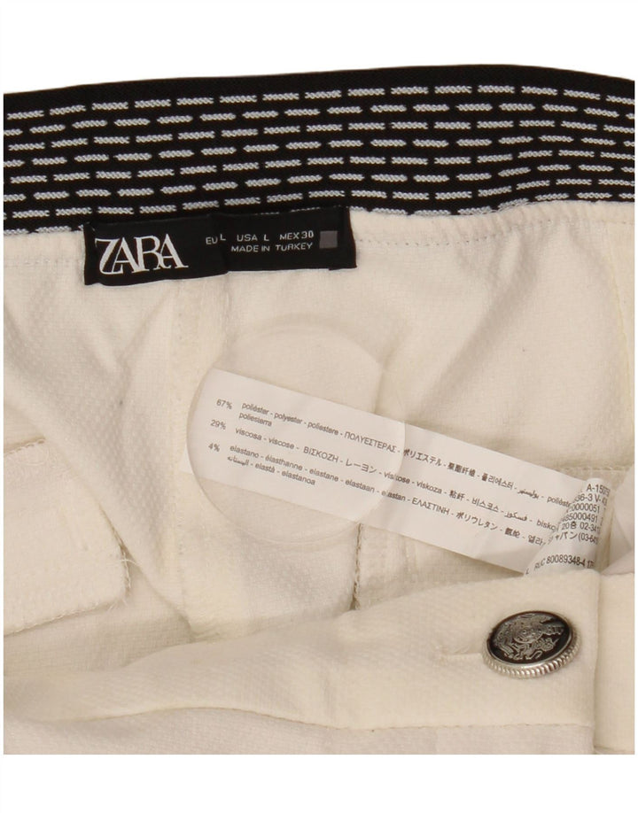 Pantaloni chino slim pentru femei Zara L30 L27, alb, poliester