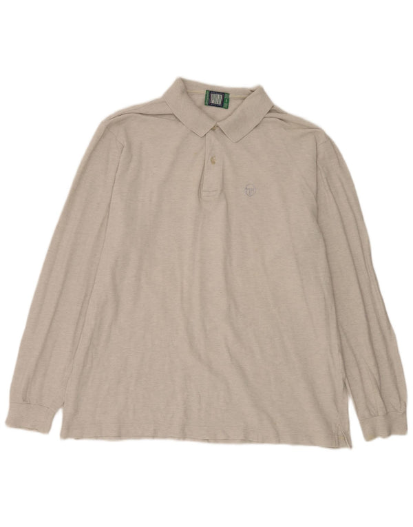 Sergio Tacchini Polo cu mânecă lungă pentru bărbați, bumbac gri XL
