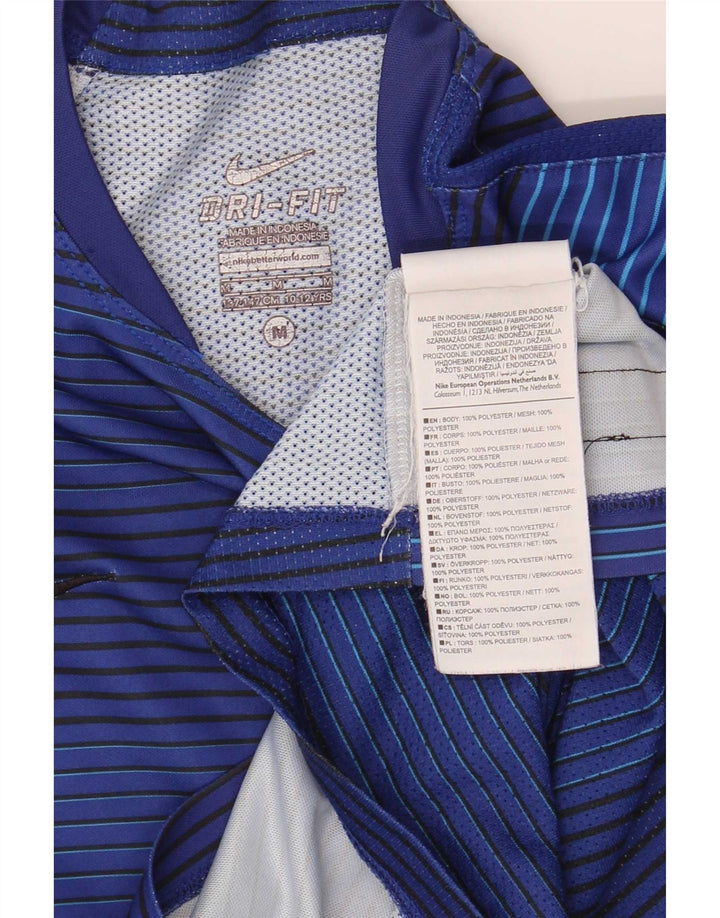Tricou Nike Dri Fit pentru băieți Top 10-11 ani Poliester cu dungi albastre medii