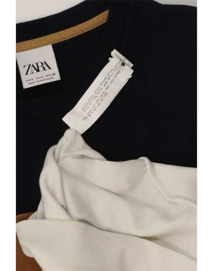 Pulover pentru bărbați Zara Pulover mic, alb, color block, bumbac