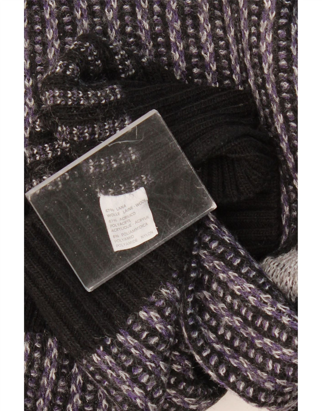 Pulover VINTAGE pentru femei cu decolteu rotund UK 16 Lână geometrică violet mare