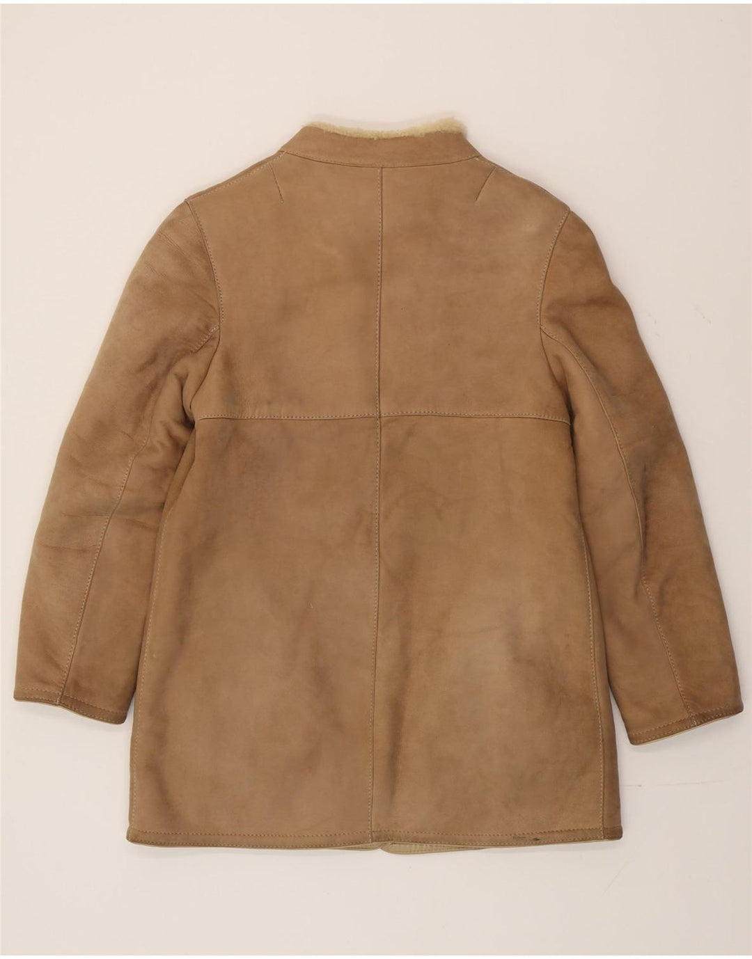 Palton din shearling vintage pentru femei IT 44 Bej mediu din shearling