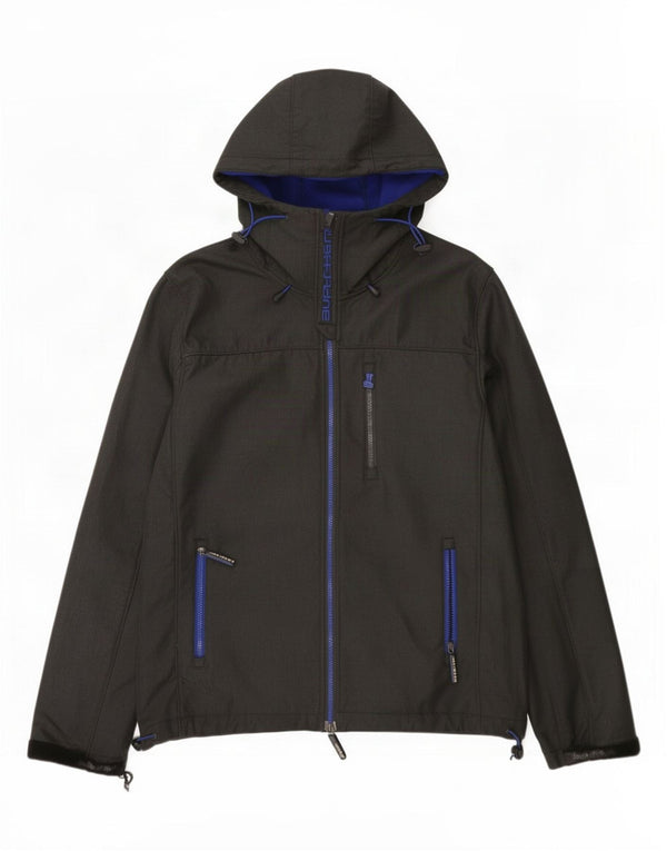 Jachetă Windbreaker cu glugă cu glugă pentru bărbați Superdry UK 42 XL gri