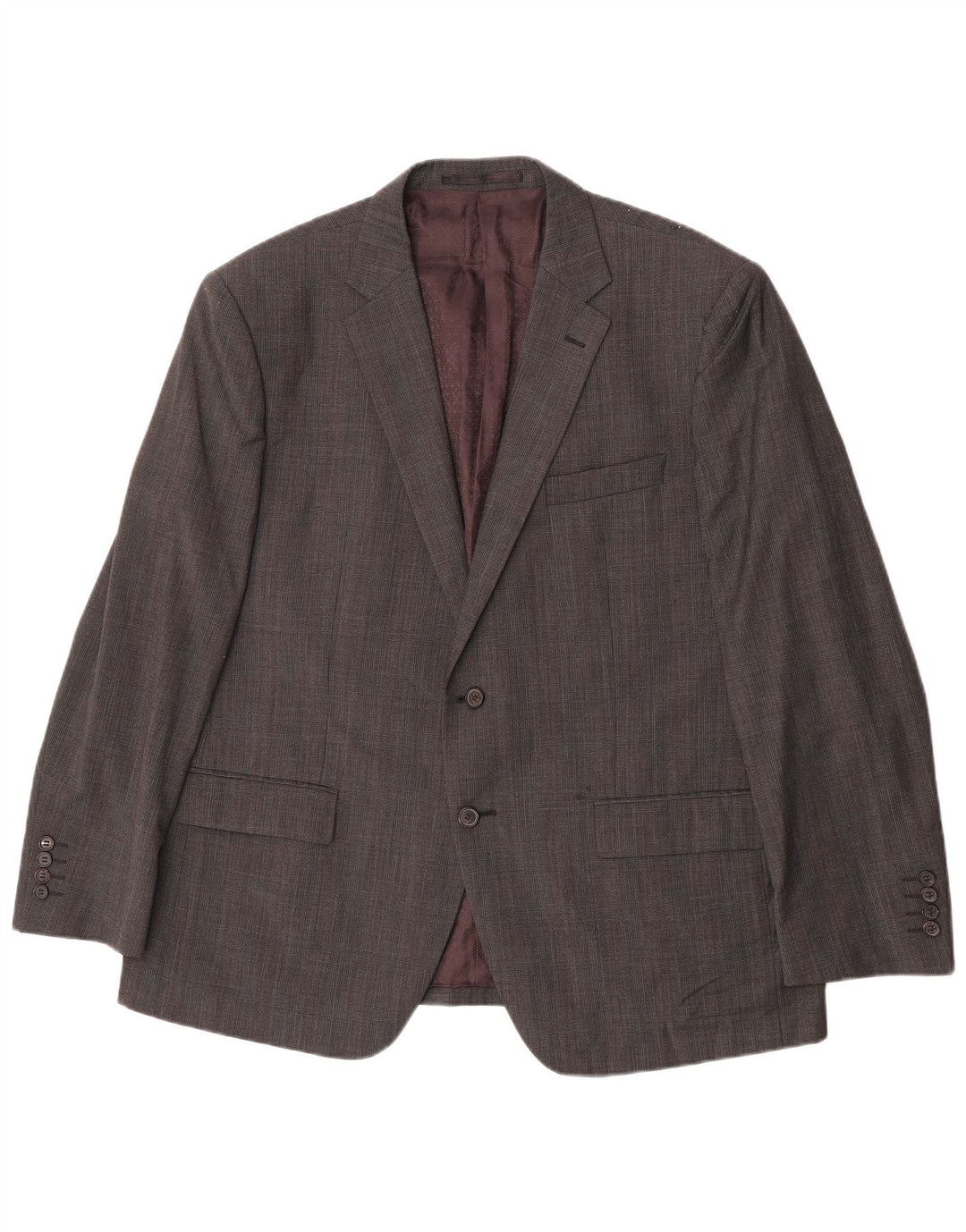 Jachetă pentru bărbați Marks & Spencer, cu 2 nasturi, UK 46 XL, lână cu carouri gri