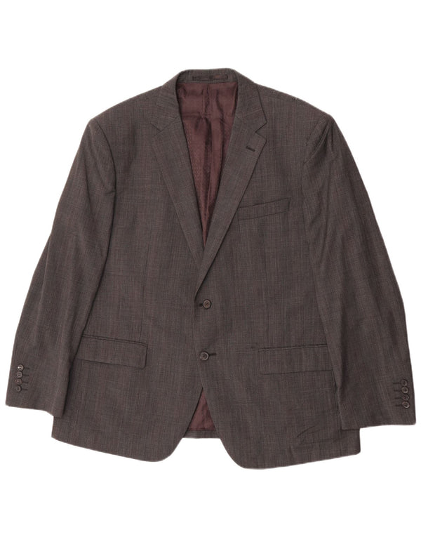 Jachetă pentru bărbați Marks & Spencer, cu 2 nasturi, UK 46 XL, lână cu carouri gri