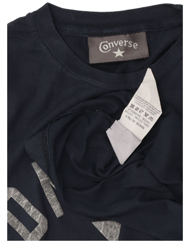 Tricou grafic Converse pentru bărbați Top mic din bumbac bleumarin