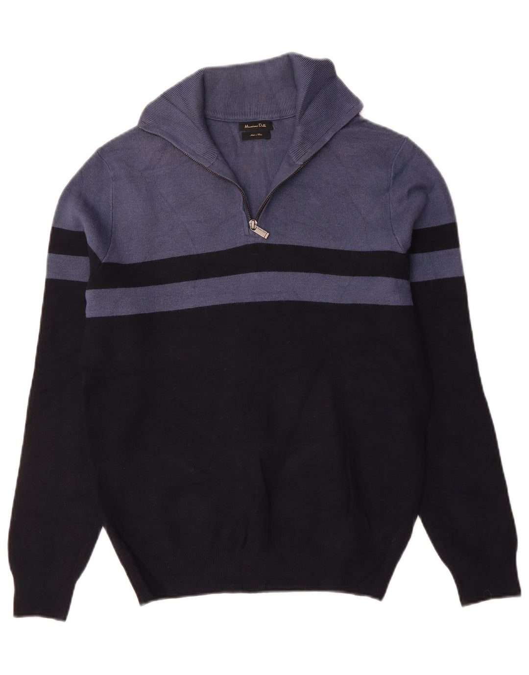 Pulover pentru femei Massimo Dutti cu fermoar și gât UK 14 Medium Bleumarin