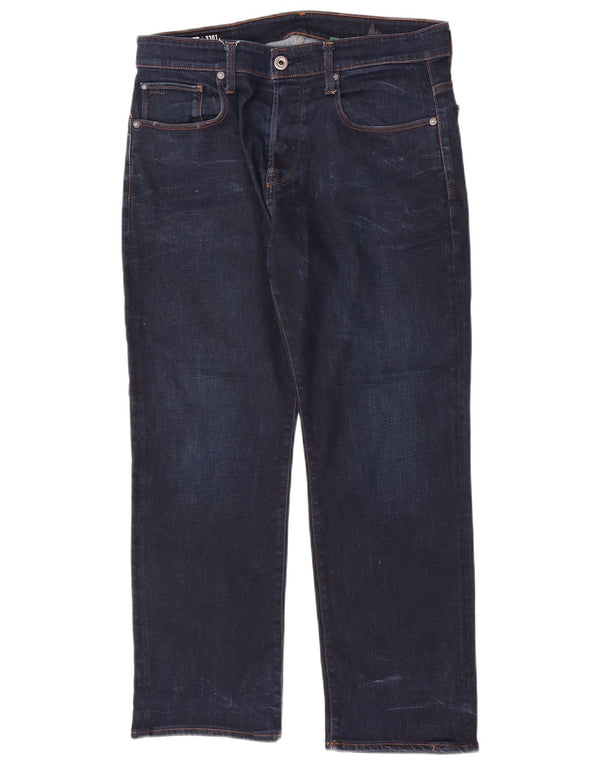 Blugi G-Star 3301 drepte pentru bărbați W33 L28 bumbac bleumarin