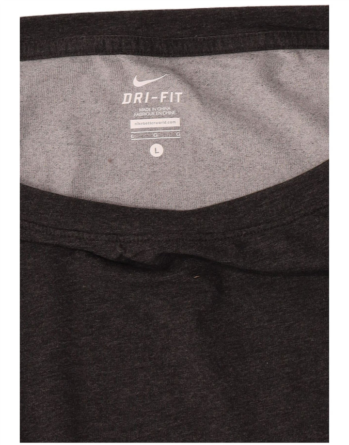 Nike Dri Fit Top cu mânecă lungă pentru femei UK 16, mare, gri poliester cu pături