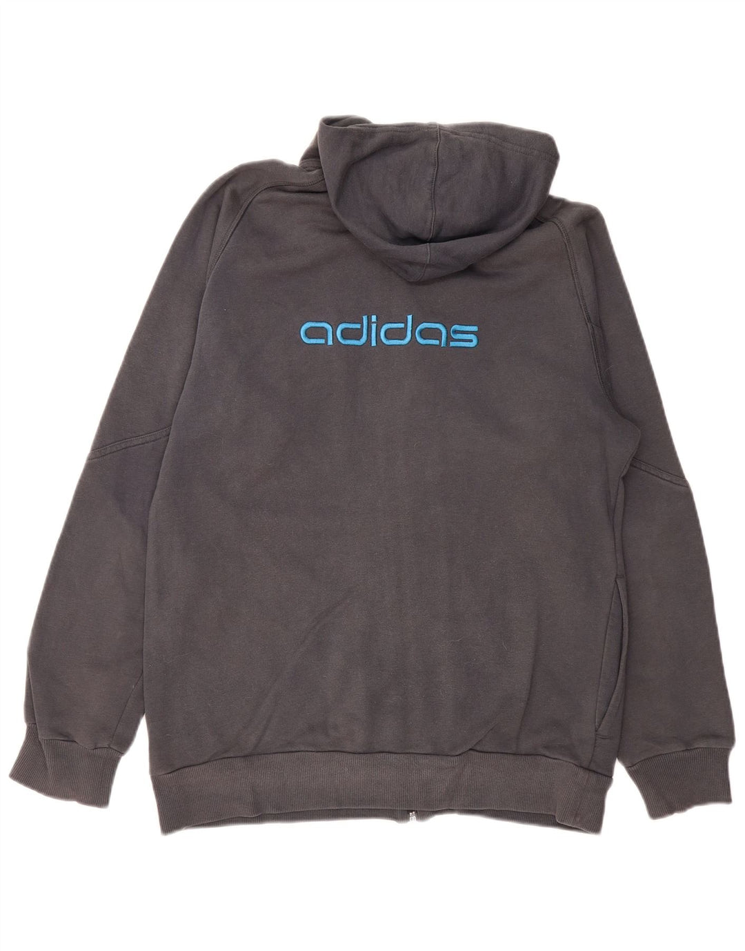 Pulover pentru bărbați ADIDAS Graphic Zip Hoodie, bumbac mediu gri