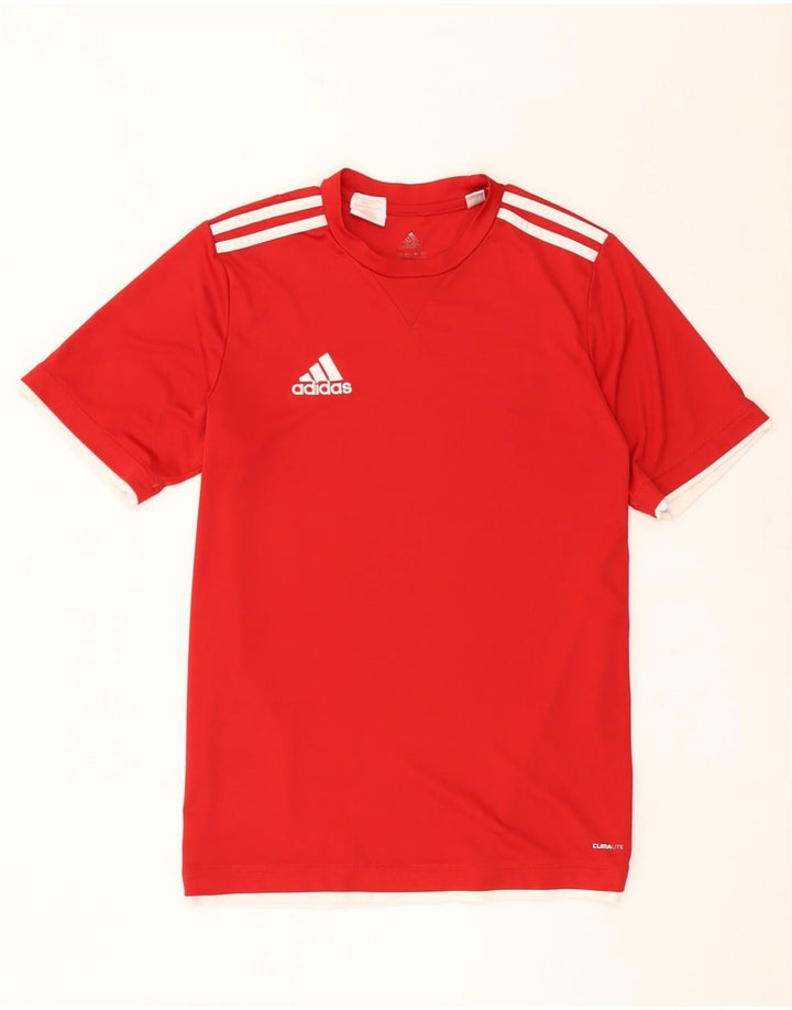 Tricou Adidas Climalite pentru baieti Top 15-16 ani poliester rosu