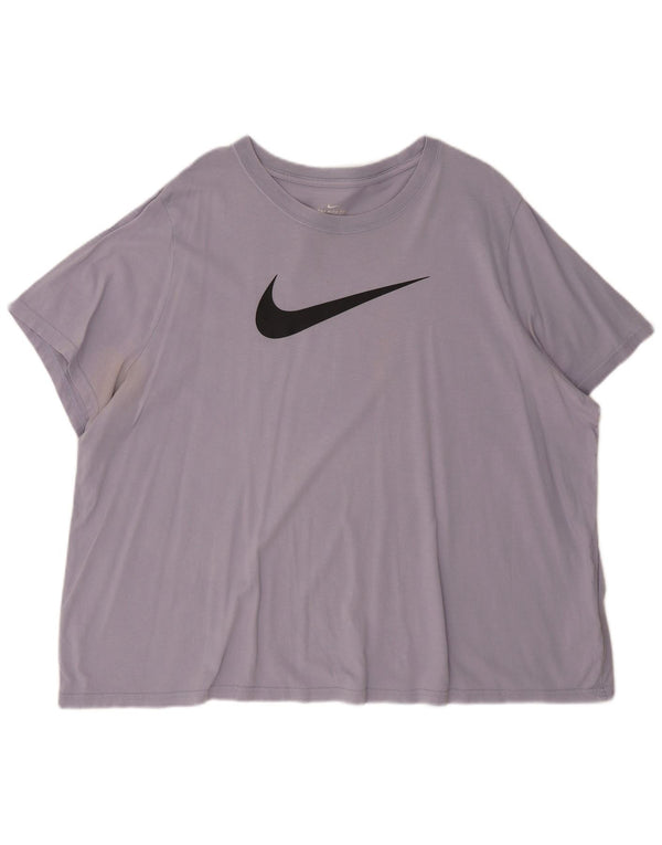 Tricou grafic supradimensionat pentru femei Nike UK 20 2XL Bumbac violet