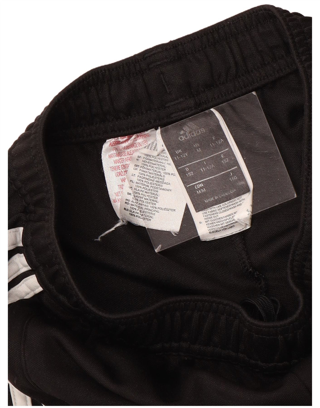 Pantaloni de trening ADIDAS pentru baieti 11-12 ani poliester negru