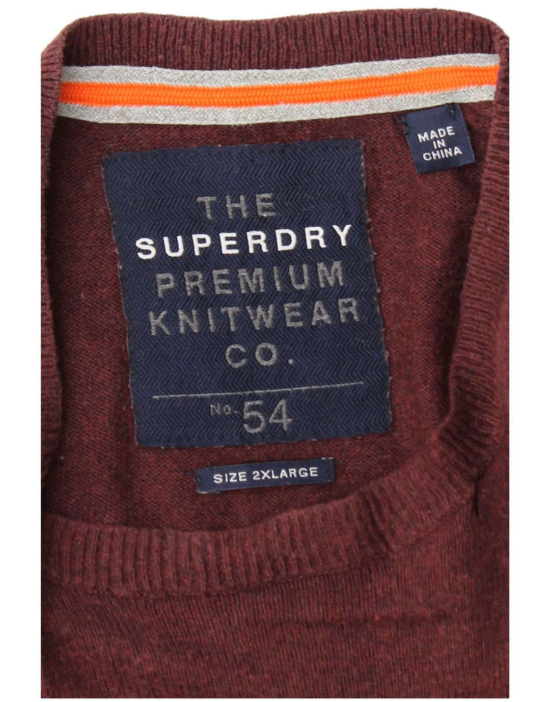 Pulover Superdry pentru bărbați cu gât crew, bumbac burgundă 2XL
