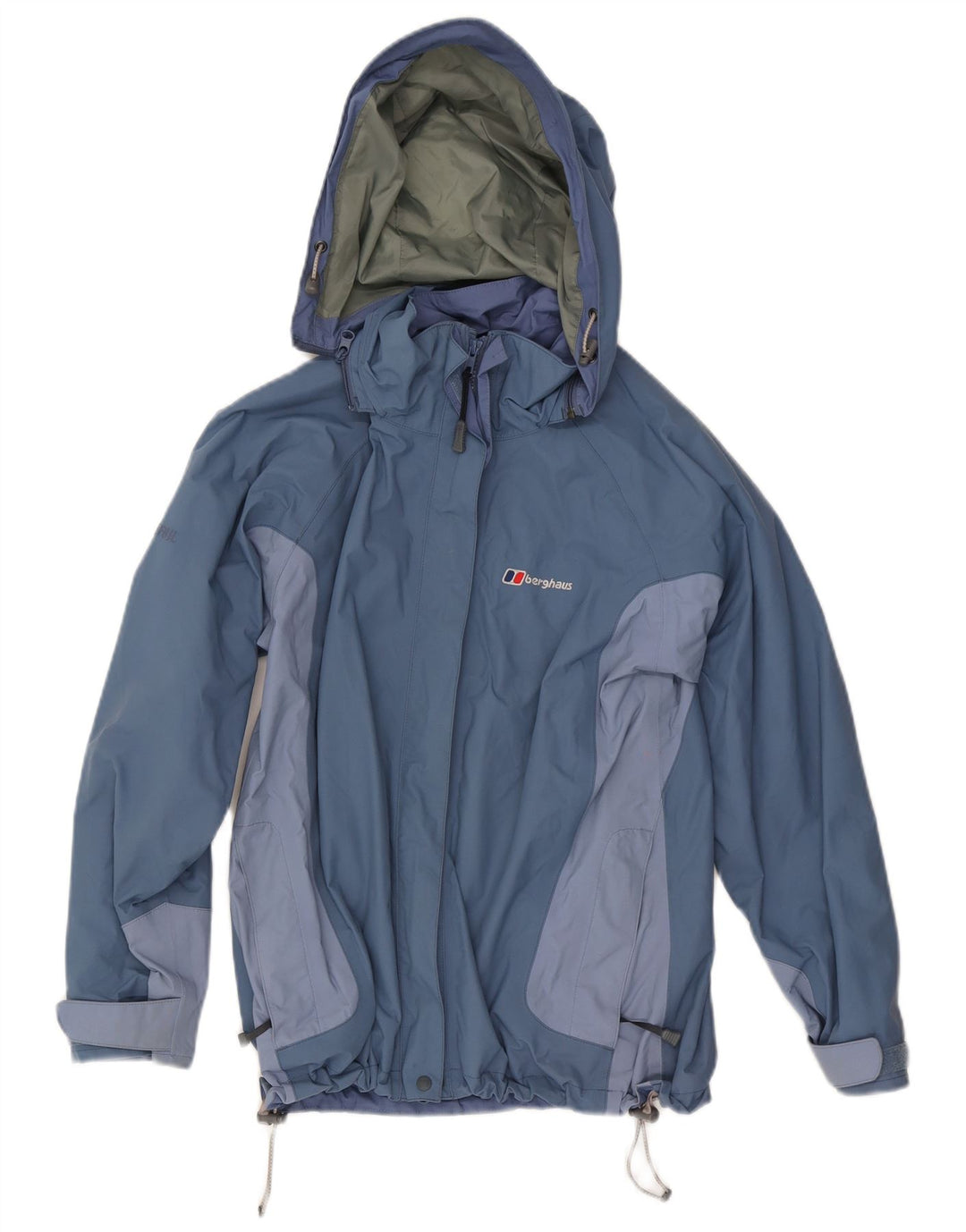 Jachetă de ploaie cu glugă pentru femei BERGHAUS UK 10 Small Blue Colorblock Nylon