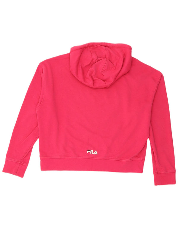 Jumper Fila Crop Graphic Oversized Hoodie pentru femei UK 6 XS Bumbac roz