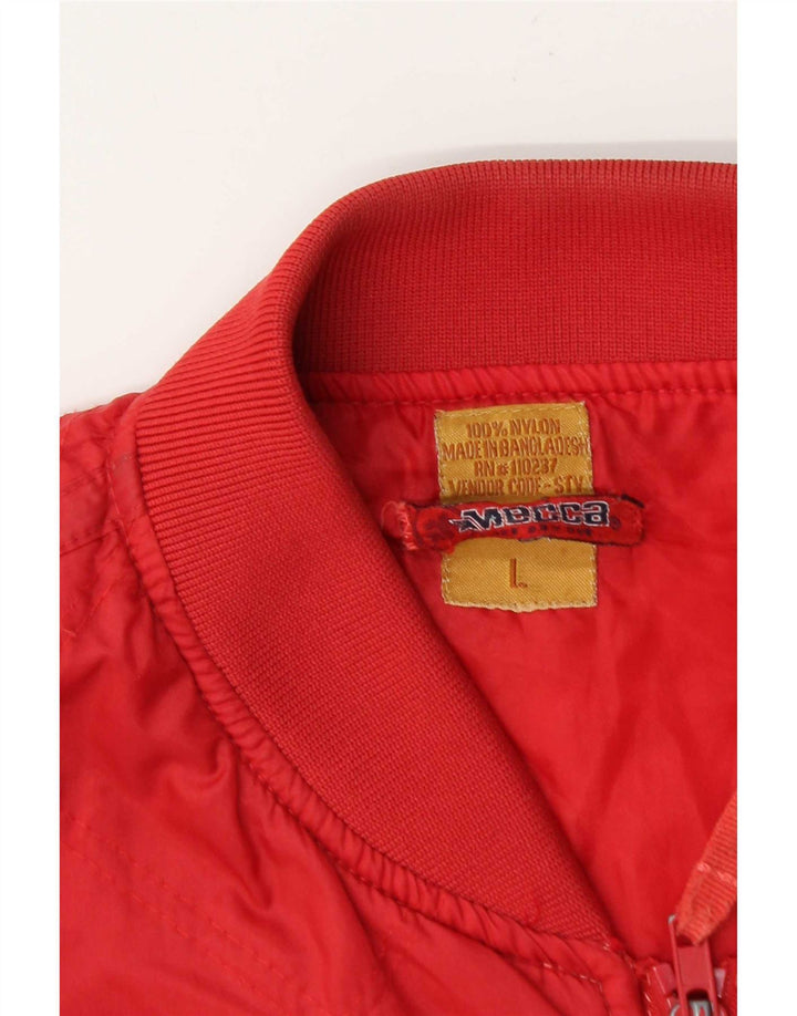 Bomber vintage pentru bărbați UK 40, mare, roșu, nailon
