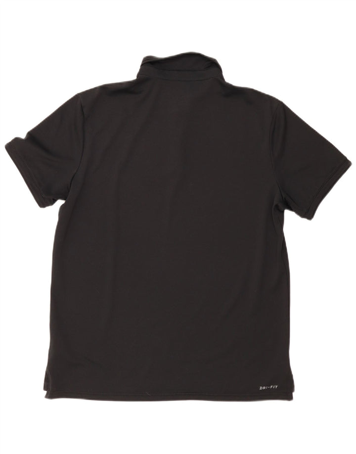 Tricou polo Nike Dri Fit pentru bărbați, mare, negru, poliester