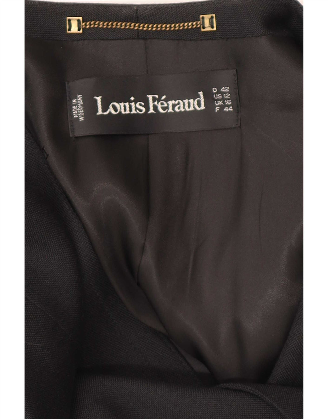 Jachetă pentru femei Louis Feraud cu două pieptări, UK 16, mare, neagră, viscoză