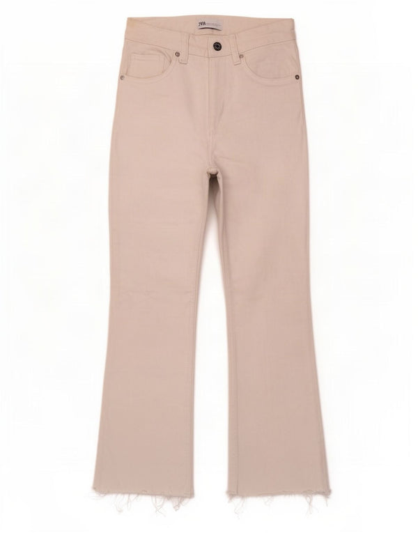 Blugi Zara Femei Crop Bootcut EU 38 Mici L28 L26 Bumbac alb