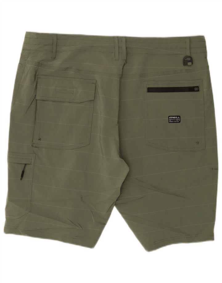 Pantaloni scurți cargo O'Neill pentru bărbați W36, poliester cu dungi mari kaki