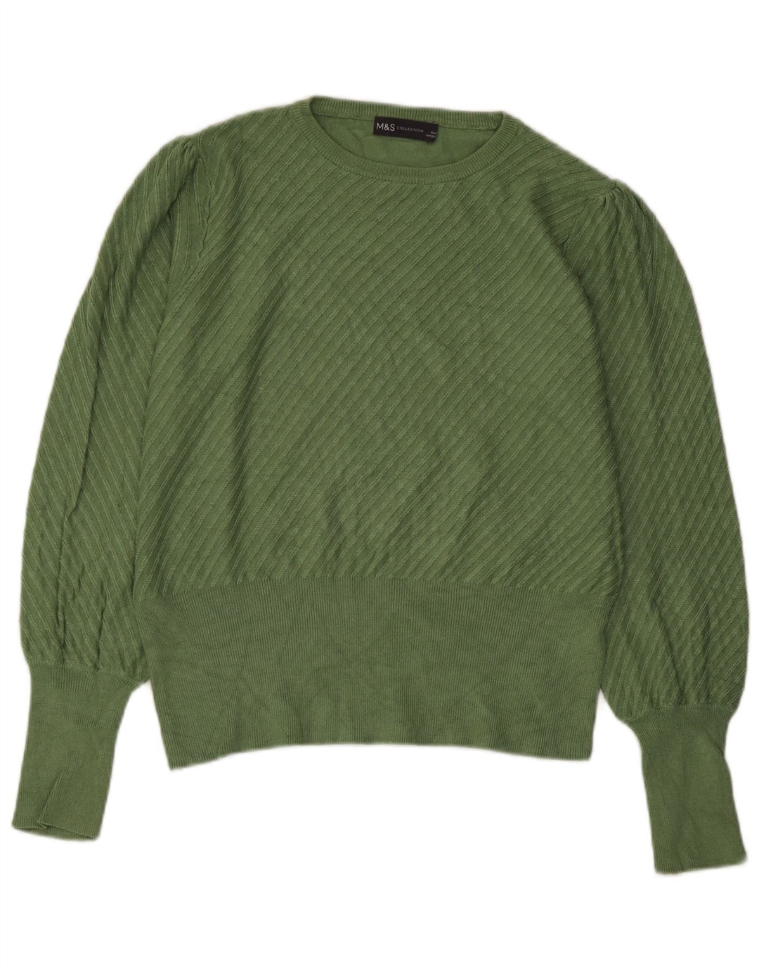Pulover pentru femei Marks & Spencer Crop Boat Gât, UK 14 Medium Green