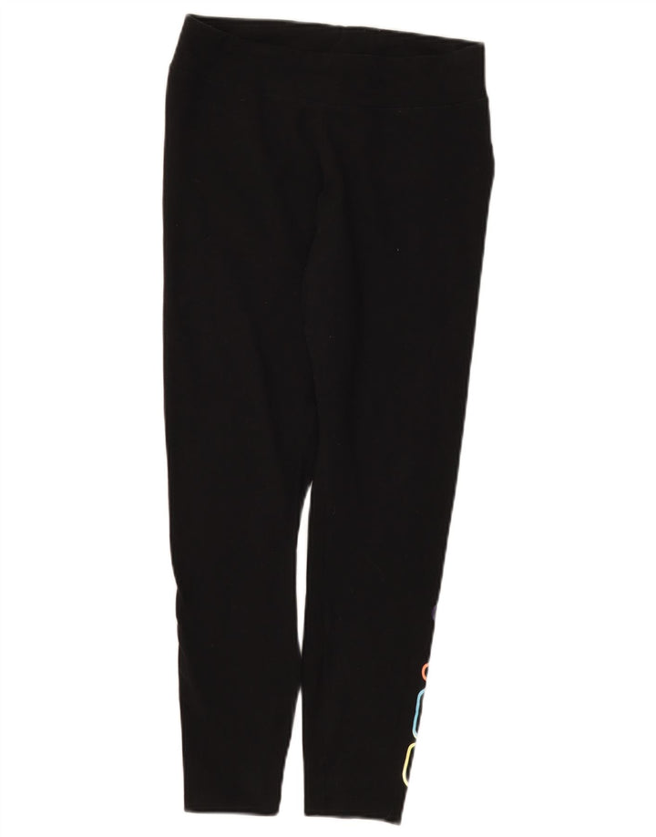 Leggings crop cu grafic pentru femei Fila UK 12, bumbac mediu negru